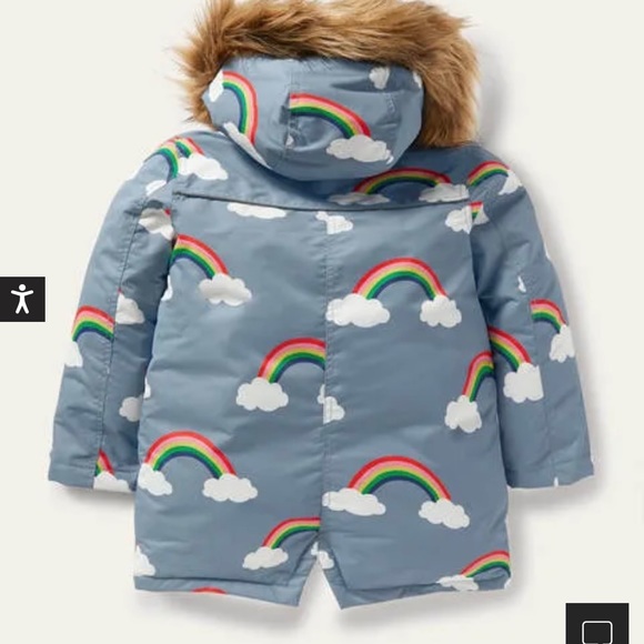 Boden Cosy Waterproof Winter Coat Rainbow - Picture 2 of 9